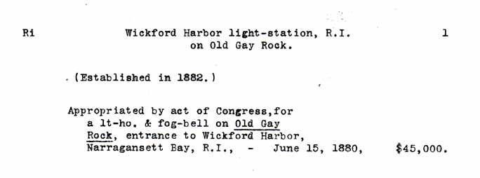 Wickford Harbor Light - Lighthouse Board Clipping Files - page 1