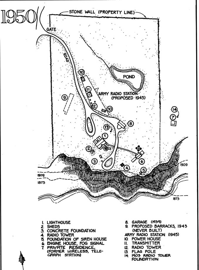 Map of Block Island Southeast Lighthouse Station - 1950