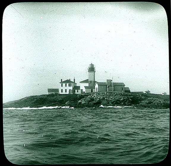 Beavertail Lighthouse Black and White Lantern Slide