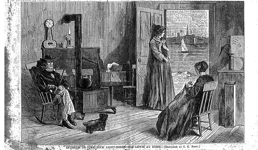 Harper's Weekly July 31, 1869 - Interior of Lime Rock Light-House - Ida Lewis At Home