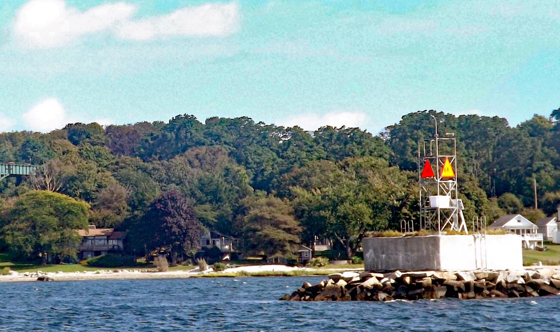 Musselbed Shoals Lighthouse's Base and Skeleton Tower