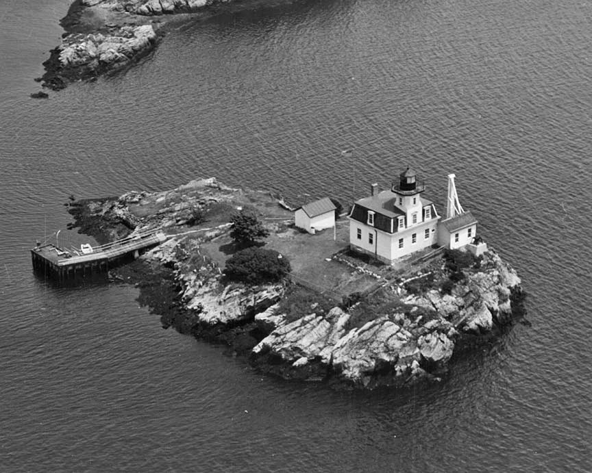 Aerial View of Pomham Rocks Lighthouse - 1951