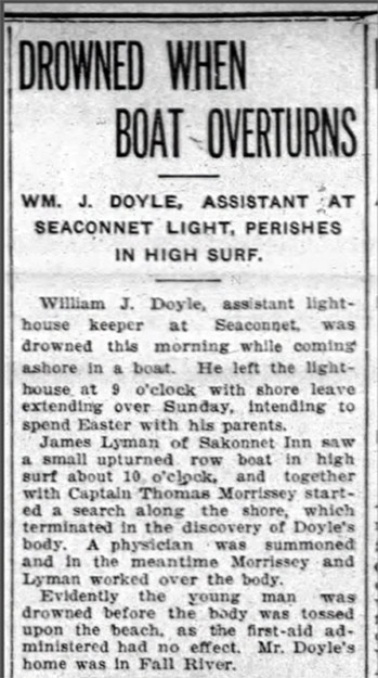Story of Sakonnet Point Lighthouse keeper drowning