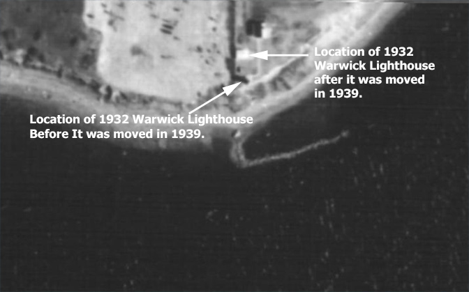 Location of Warwick Lighthouse in 1939