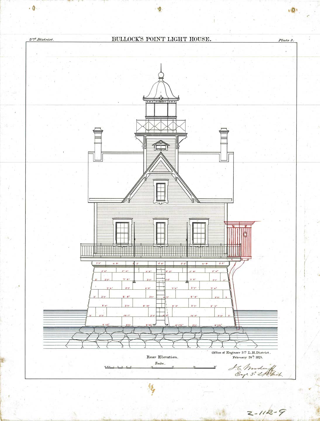 Back of Bullock's Point Lighthouse - 1875