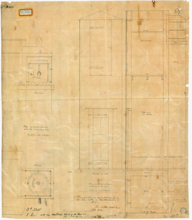 1853 Plan of Proposed Beacon Light for Lime Rock