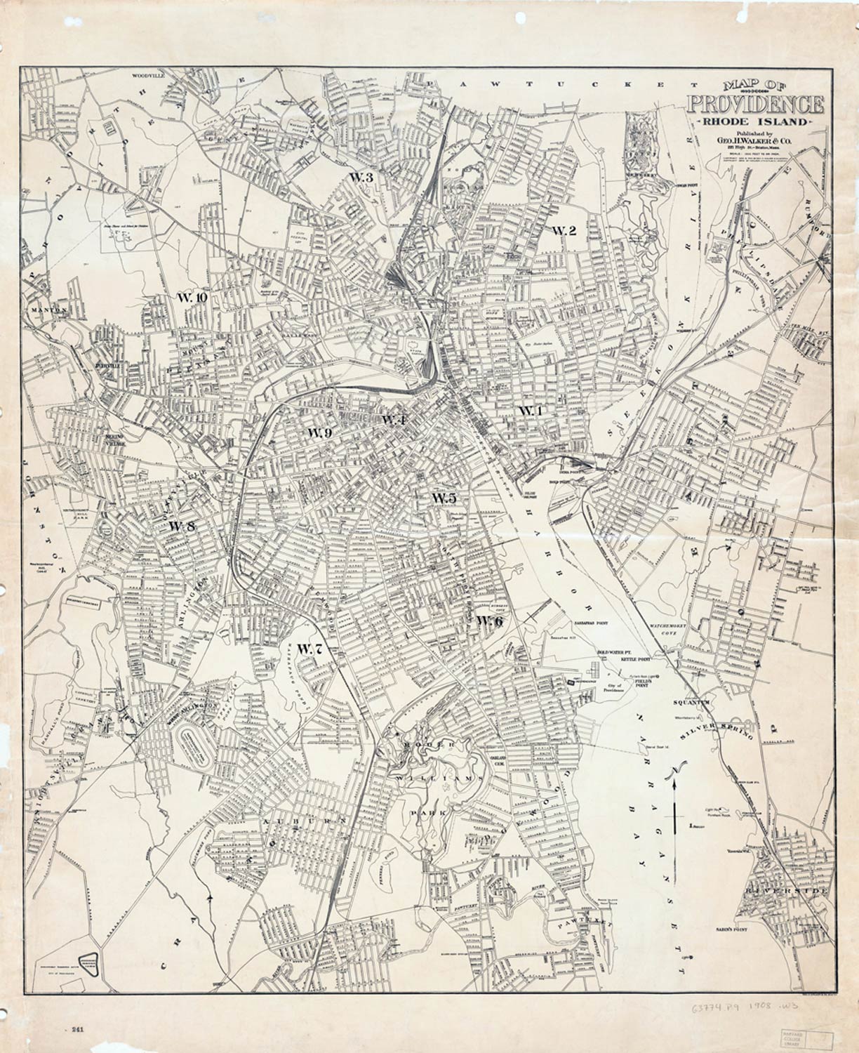 Map of Providence, Rhode Island -1908