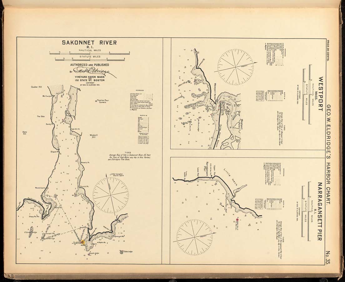 Chart of Sakonnet River, Rhode Island - 1901.