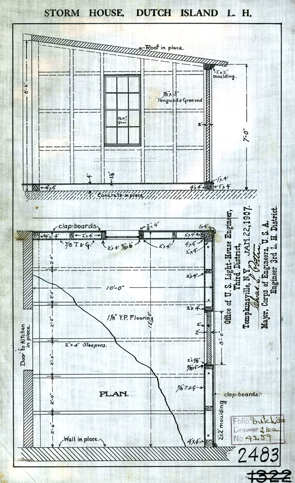 Plan for Storm House at Dutch Island Lighthouse