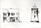 Exterior Drawings of Gould Island Lighthouse and Keeper's House - 1888