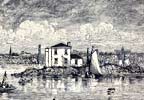 Lime Rock Lighthouse in Newport Harbor -1872