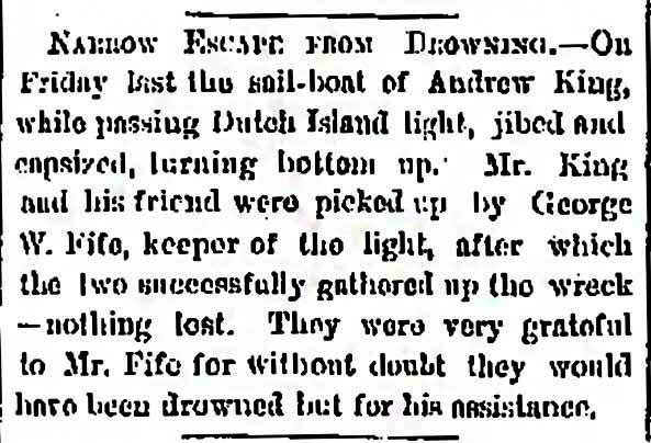 NARROW ESCAPE FROM DROWNING