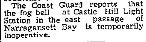 The Coast Guard reports the fog bell ...