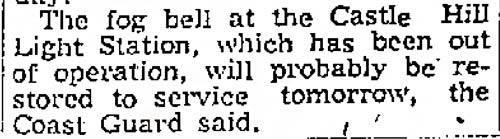The fog bell at Castle Hill Light Station ...
