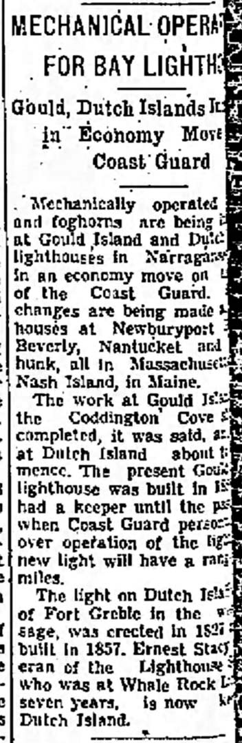 MECHANICAL OPERATION FOR BAY LIGHTHOUSES