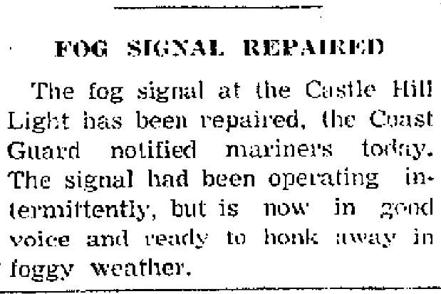 FOG SIGNAL REPAIRED