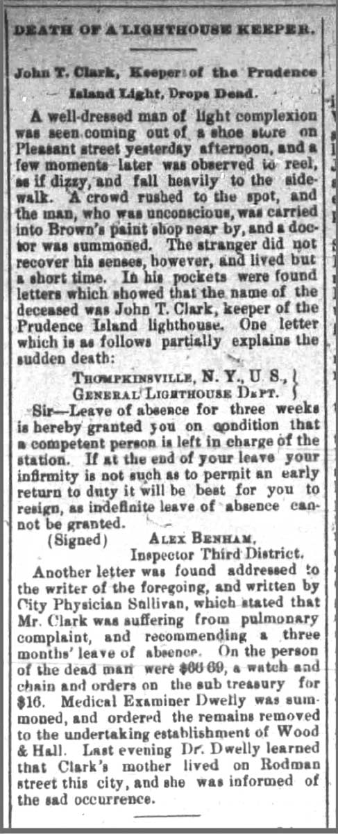DEATH OF A LIGHTHOUSE KEEPER