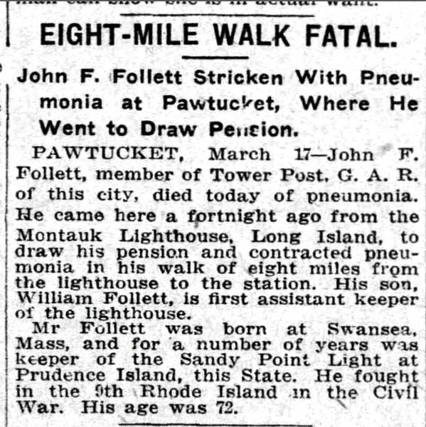 EIGHT-MILE WALK FATAL.