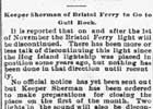 Bristol Ferry's Lighthouse Newspaper Articles