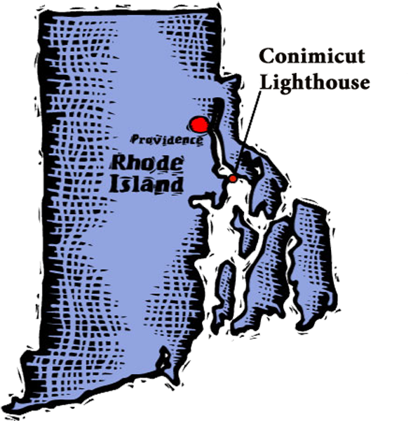 Location of Conimicut Point Light