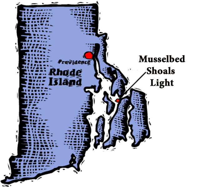 Location of Musselbed Shoal Light